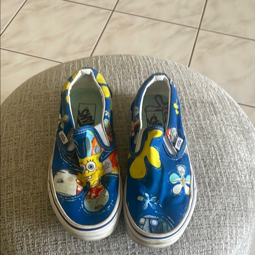 Vans Kids Blue and Yellow SpongeBob Sneakers